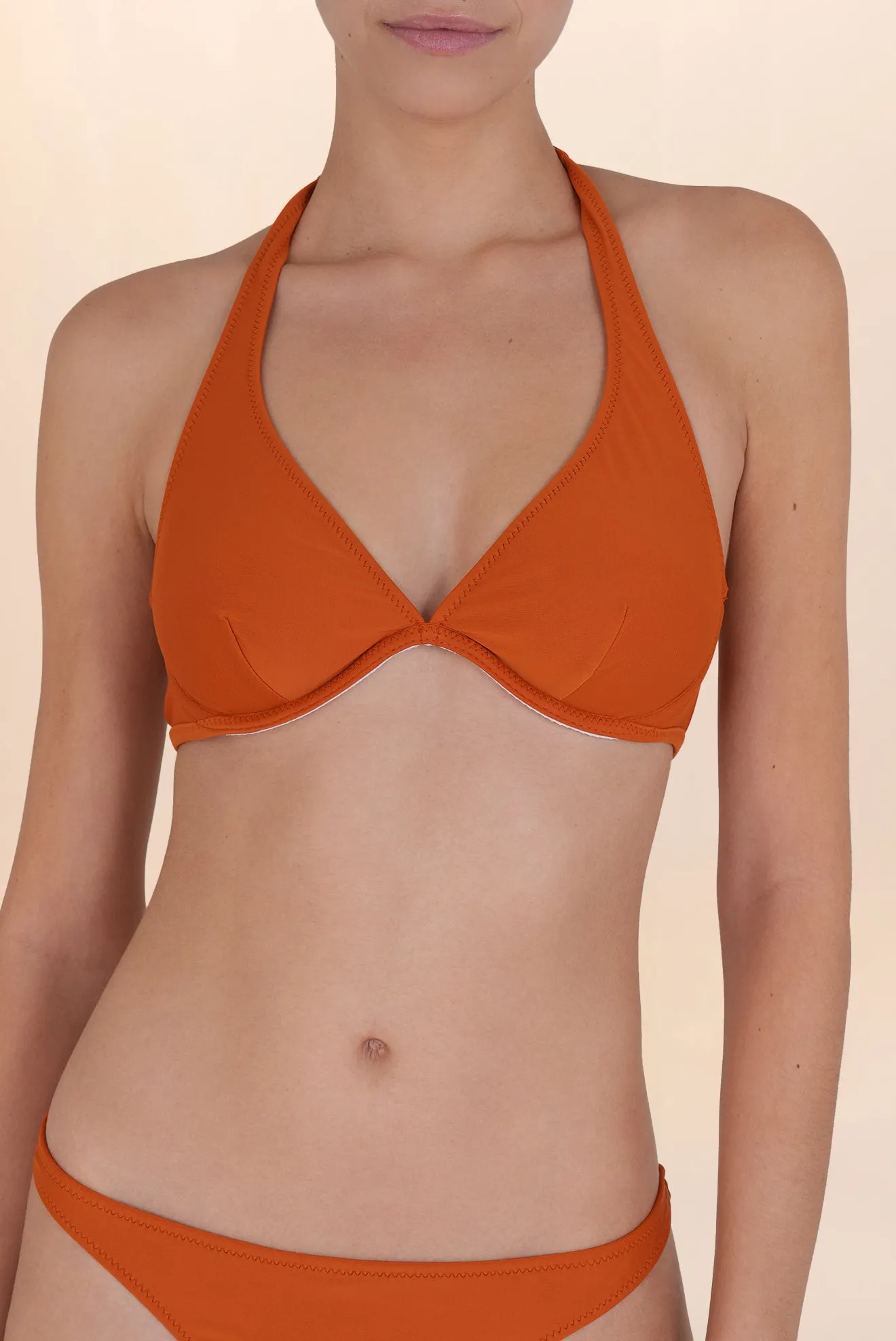 Top Halter Corsetero Fox Naranja