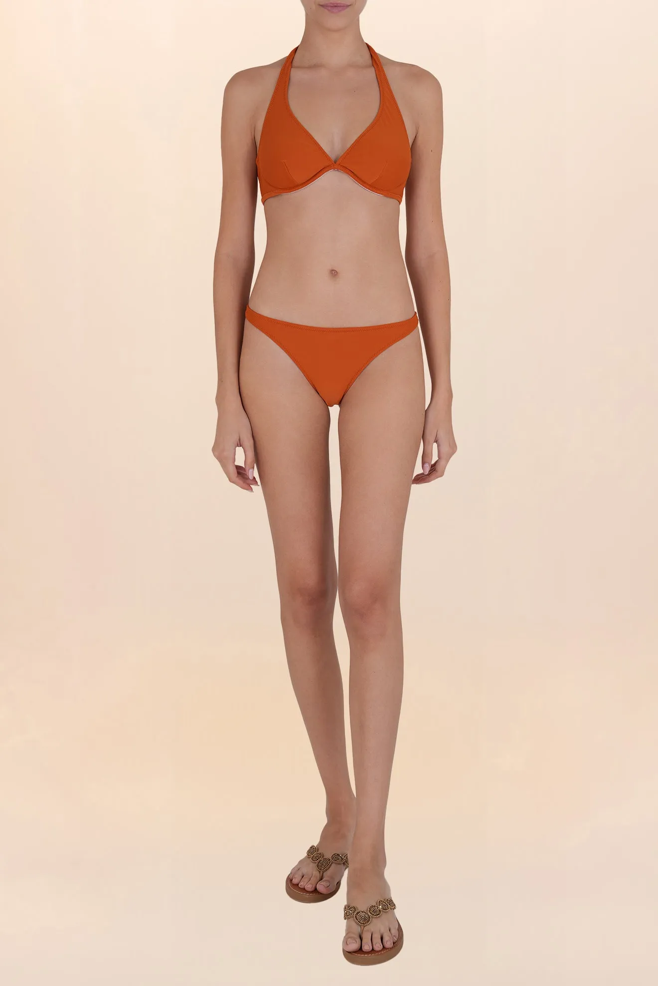 Top Halter Corsetero Fox Naranja