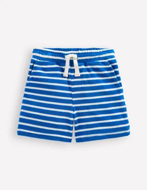 Towelling Shorts-Blue and Ivory Lobster