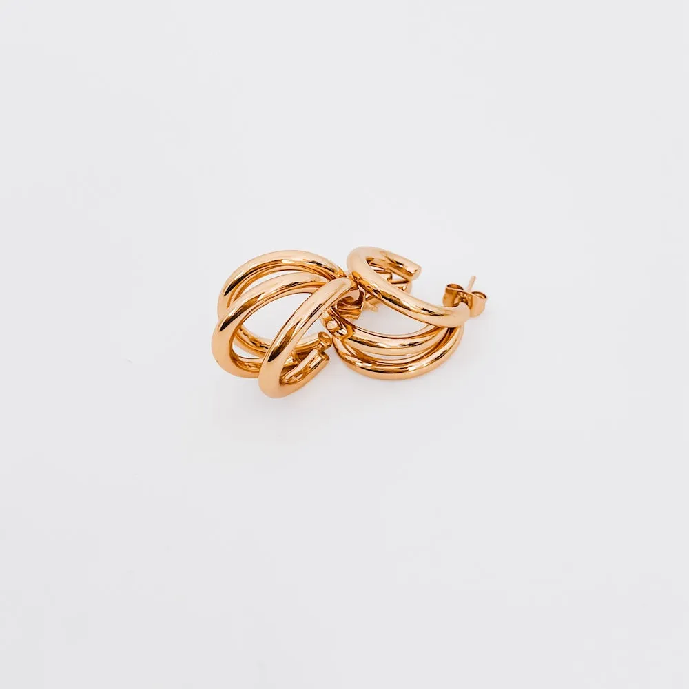 Trio Trinity Hoop Earrings - WATERPROOF