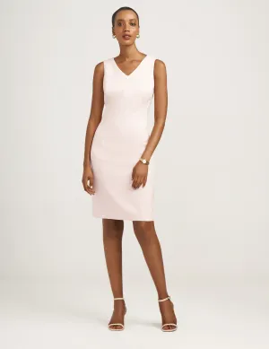 Twill V-Neck Sheath Dress- Sale